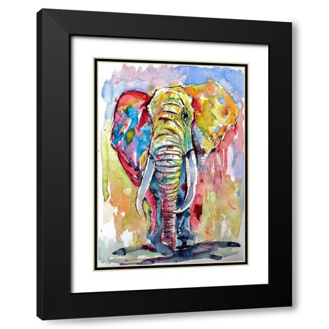 Majestic African Elephant Black Modern Wood Framed Art Print with Double Matting by Kovacs, Anna Brigite