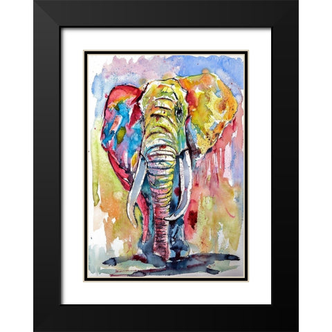 Majestic African Elephant Black Modern Wood Framed Art Print with Double Matting by Kovacs, Anna Brigite