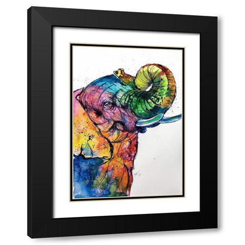 Play with Color II Black Modern Wood Framed Art Print with Double Matting by Kovacs, Anna Brigite