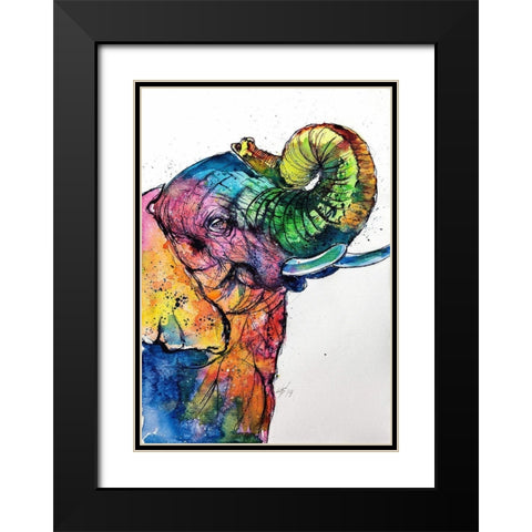 Play with Color II Black Modern Wood Framed Art Print with Double Matting by Kovacs, Anna Brigite