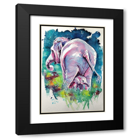 Play With Mommy Black Modern Wood Framed Art Print with Double Matting by Kovacs, Anna Brigite