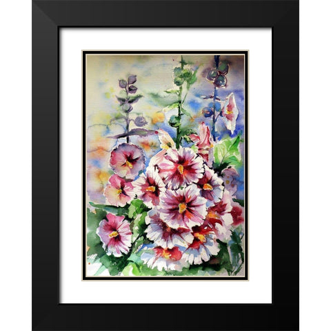 Mallow Black Modern Wood Framed Art Print with Double Matting by Kovacs, Anna Brigite