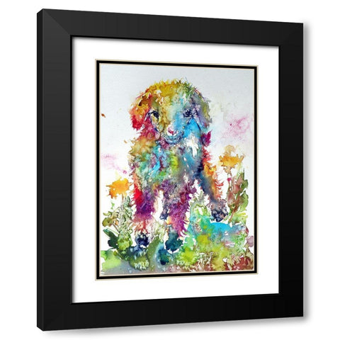 Goat in Grass Black Modern Wood Framed Art Print with Double Matting by Kovacs, Anna Brigite