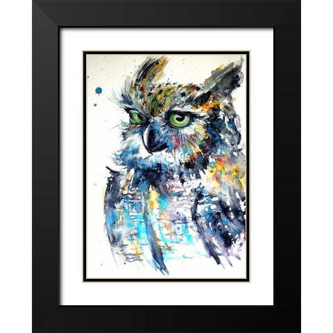 Owl II Black Modern Wood Framed Art Print with Double Matting by Kovacs, Anna Brigite
