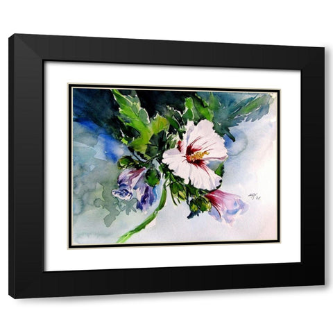 Mallow Black Modern Wood Framed Art Print with Double Matting by Kovacs, Anna Brigite