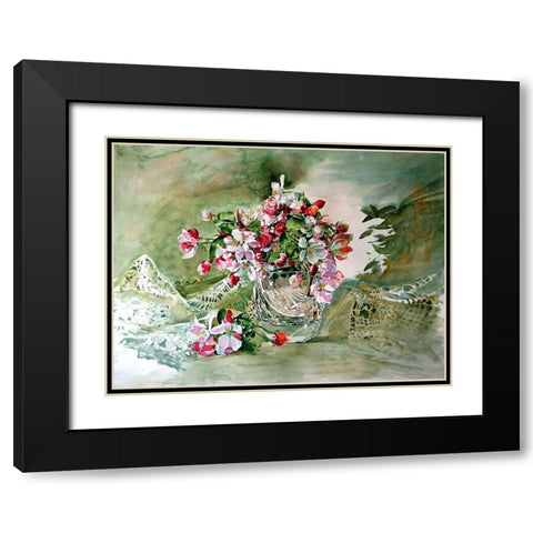 Still Life with Flowering Branch Black Modern Wood Framed Art Print with Double Matting by Kovacs, Anna Brigite