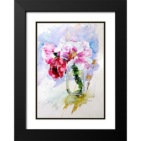 Bouquet of Flowers Black Modern Wood Framed Art Print with Double Matting by Kovacs, Anna Brigite
