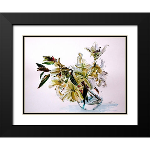 Bouquet of Lilly Black Modern Wood Framed Art Print with Double Matting by Kovacs, Anna Brigite