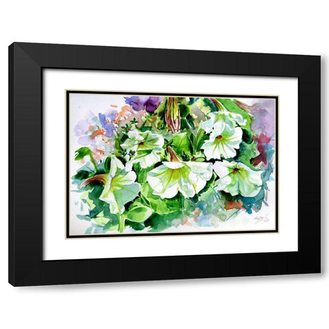 Petunia Black Modern Wood Framed Art Print with Double Matting by Kovacs, Anna Brigite