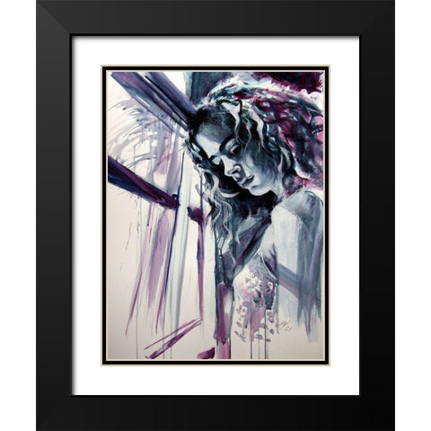 Expectation Black Modern Wood Framed Art Print with Double Matting by Kovacs, Anna Brigite