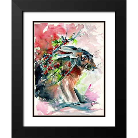 Rabbit in the Grass II Black Modern Wood Framed Art Print with Double Matting by Kovacs, Anna Brigite