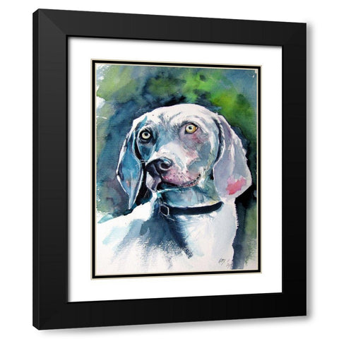 Weimaraner Retriever Black Modern Wood Framed Art Print with Double Matting by Kovacs, Anna Brigite