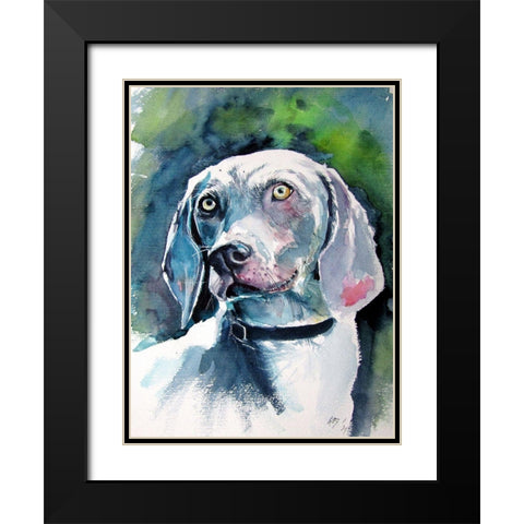 Weimaraner Retriever Black Modern Wood Framed Art Print with Double Matting by Kovacs, Anna Brigite
