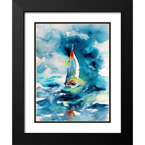 Sail Boat Black Modern Wood Framed Art Print with Double Matting by Kovacs, Anna Brigite