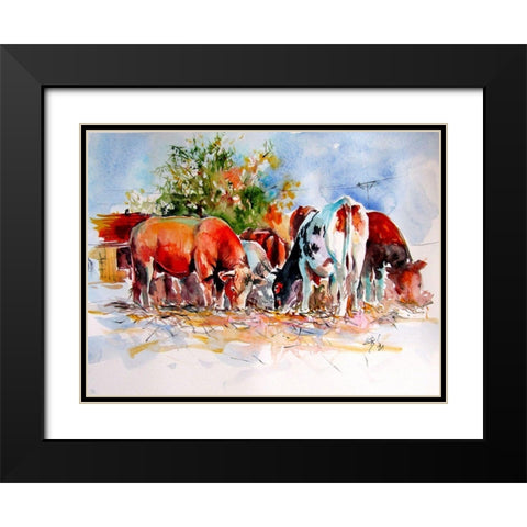 The Devil and the Other Cows Black Modern Wood Framed Art Print with Double Matting by Kovacs, Anna Brigite
