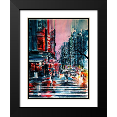 Winter Nights Black Modern Wood Framed Art Print with Double Matting by Kovacs, Anna Brigite