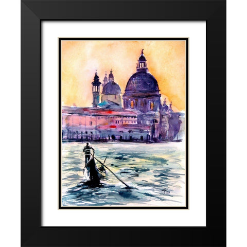 Venice at Sunset Black Modern Wood Framed Art Print with Double Matting by Kovacs, Anna Brigite