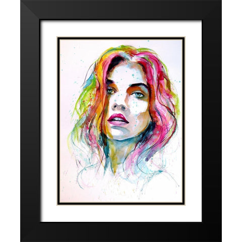 Charming Girl I Black Modern Wood Framed Art Print with Double Matting by Kovacs, Anna Brigite
