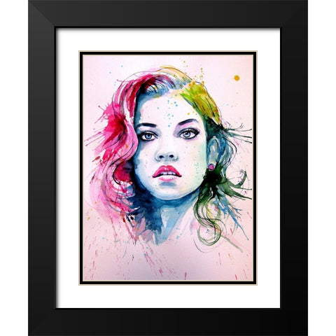 Charming Girl II Black Modern Wood Framed Art Print with Double Matting by Kovacs, Anna Brigite