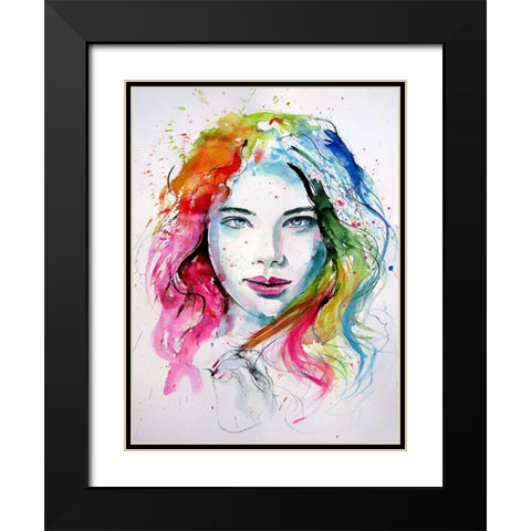 Charming Girl VII Black Modern Wood Framed Art Print with Double Matting by Kovacs, Anna Brigite