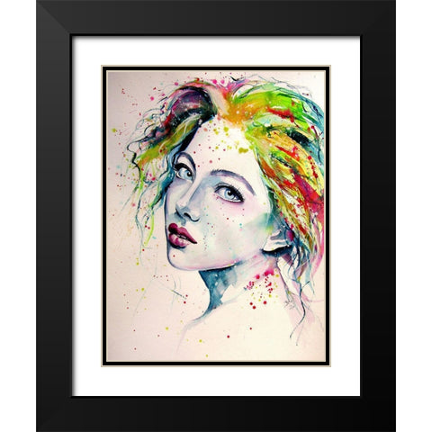Charming Girl IX Black Modern Wood Framed Art Print with Double Matting by Kovacs, Anna Brigite