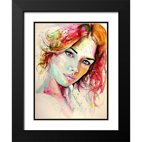 Charming Girl XI Black Modern Wood Framed Art Print with Double Matting by Kovacs, Anna Brigite