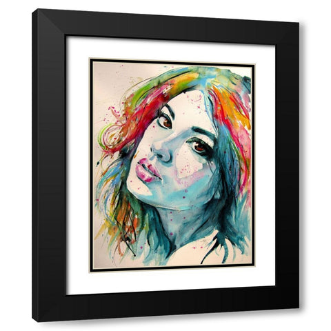 Charming Girl XII Black Modern Wood Framed Art Print with Double Matting by Kovacs, Anna Brigite