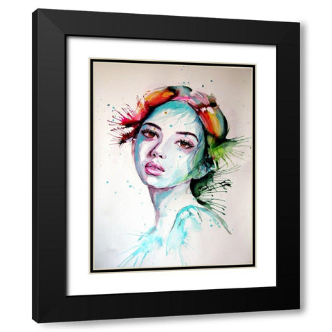 Charming Girl XIV Black Modern Wood Framed Art Print with Double Matting by Kovacs, Anna Brigite