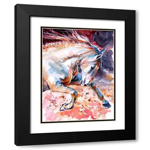 Running Horse I Black Modern Wood Framed Art Print with Double Matting by Kovacs, Anna Brigite