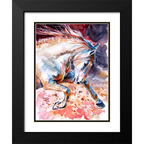 Running Horse I Black Modern Wood Framed Art Print with Double Matting by Kovacs, Anna Brigite