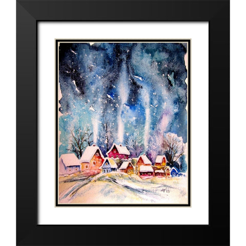 Frozen Village I Black Modern Wood Framed Art Print with Double Matting by Kovacs, Anna Brigite