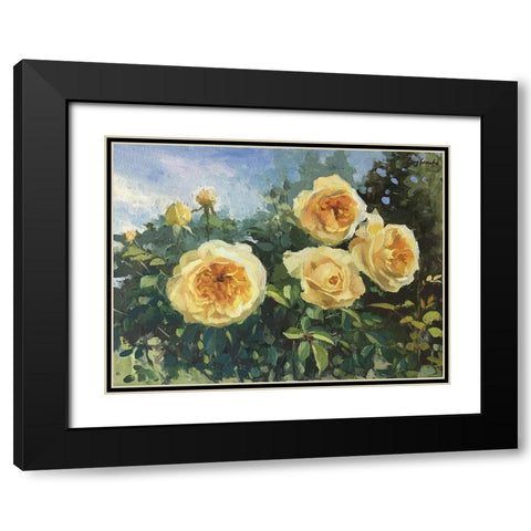 Garden Rose III Black Modern Wood Framed Art Print with Double Matting by Strube, Ling