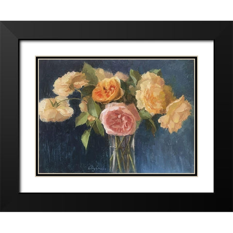 Rose Bouquet Black Modern Wood Framed Art Print with Double Matting by Strube, Ling
