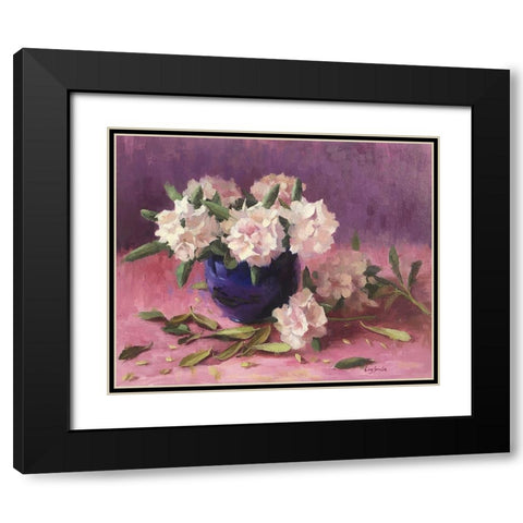 The Rhododendron Black Modern Wood Framed Art Print with Double Matting by Strube, Ling