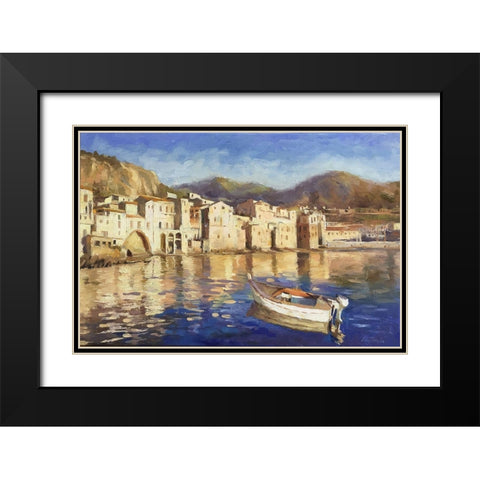 Cefalu, Sicily Black Modern Wood Framed Art Print with Double Matting by Strube, Ling