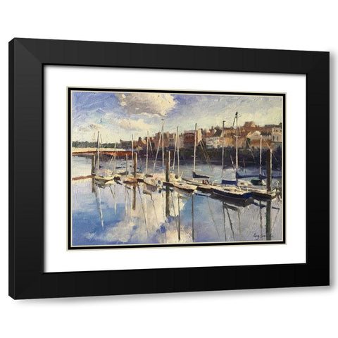 England Landscape - Whitby Black Modern Wood Framed Art Print with Double Matting by Strube, Ling