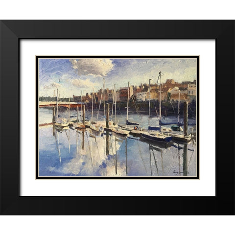 England Landscape - Whitby Black Modern Wood Framed Art Print with Double Matting by Strube, Ling