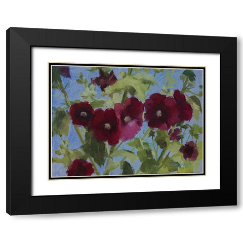 Stock Rose Black Modern Wood Framed Art Print with Double Matting by Strube, Ling