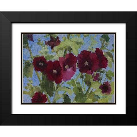 Stock Rose Black Modern Wood Framed Art Print with Double Matting by Strube, Ling