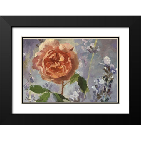 Joy Black Modern Wood Framed Art Print with Double Matting by Strube, Ling