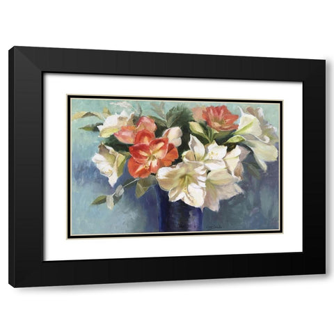 Amarylis II Black Modern Wood Framed Art Print with Double Matting by Strube, Ling