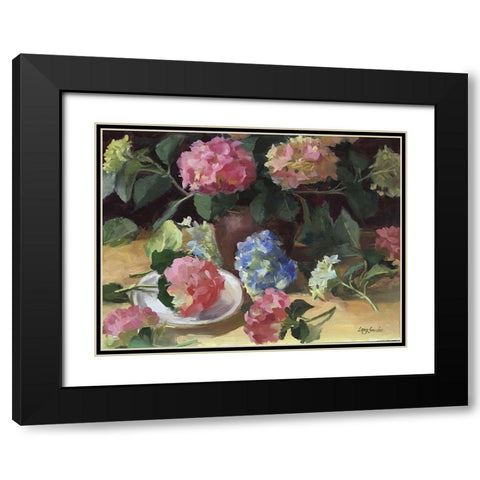 The Hydrangeas Black Modern Wood Framed Art Print with Double Matting by Strube, Ling