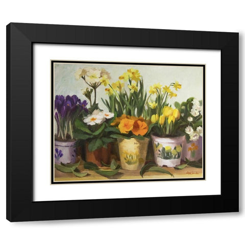 Spring Song Black Modern Wood Framed Art Print with Double Matting by Strube, Ling