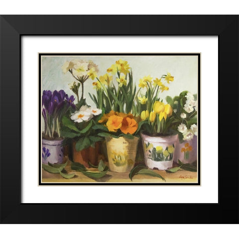 Spring Song Black Modern Wood Framed Art Print with Double Matting by Strube, Ling