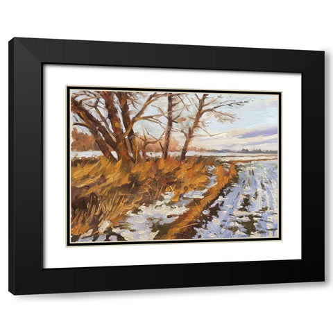 An Evening in Winter II Black Modern Wood Framed Art Print with Double Matting by Strube, Ling