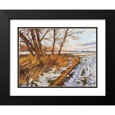 An Evening in Winter II Black Modern Wood Framed Art Print with Double Matting by Strube, Ling