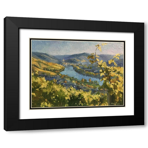 Mosel Landscape Black Modern Wood Framed Art Print with Double Matting by Strube, Ling