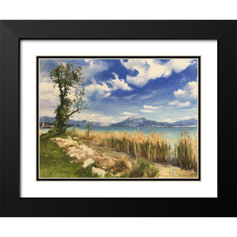 Garda Lake  in Spring Black Modern Wood Framed Art Print with Double Matting by Strube, Ling