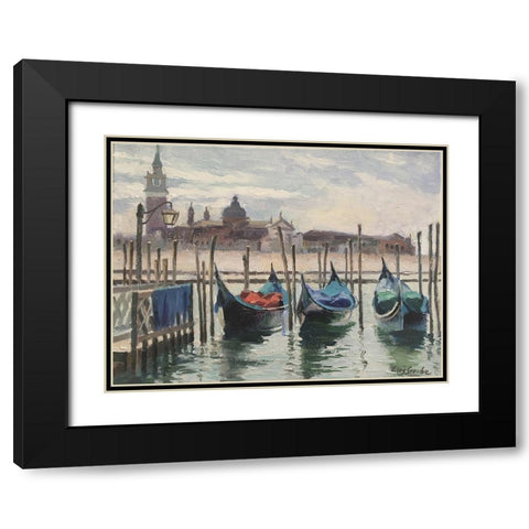 Venice at Noon Black Modern Wood Framed Art Print with Double Matting by Strube, Ling
