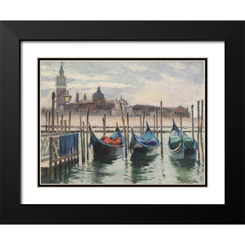 Venice at Noon Black Modern Wood Framed Art Print with Double Matting by Strube, Ling
